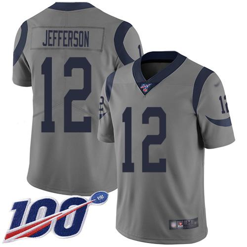 Nike Rams #12 Van Jefferson Gray Youth Stitched NFL Limited Inverted Legend 100th Season Jersey